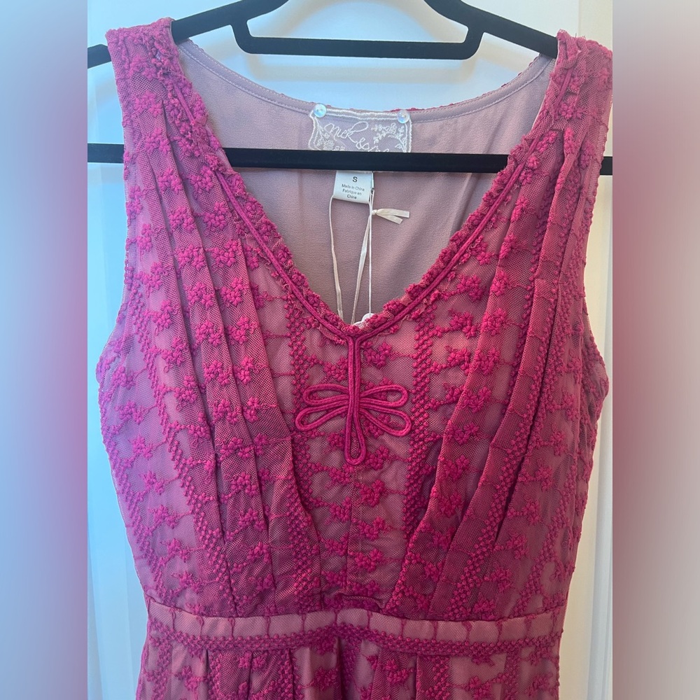 Nick and Me Dark Rose Colored Lace Dress
